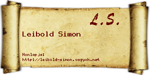Leibold Simon névjegykártya
